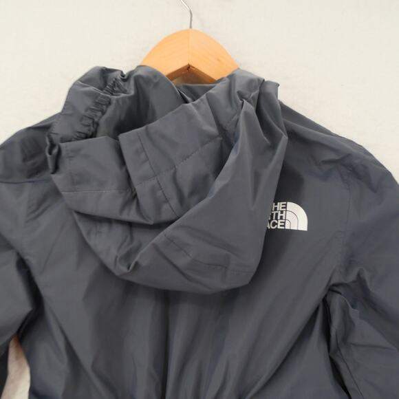 NEW The North Face Girl's 7/8 Resolve Reflective Jacket Hood Rain Wind Gray - Picture 12 of 13